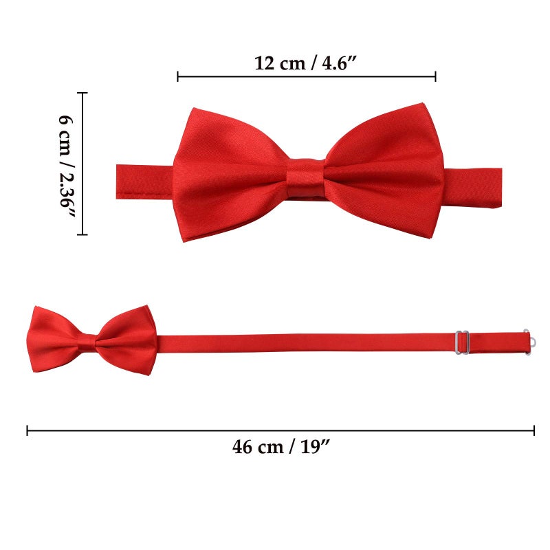 Kajeer Men's Bow Tie for Wedding Party - Solid Color Adjustable Pre Tied Bowtiesï¼ˆ1PCS - Image 2